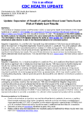 Update Expansion of recall of LeadCare blood lead tests due to risk of falsely low results
