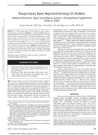 Sharps Injury Rates Reported Among US Workers National Electronic Injury Surveillance SystemOccupational Supplement 2006 to 2020