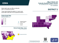 IA Congressional District 02 Stroke and Federally Qualified Health Centers Map 119th Congress