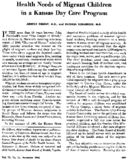 Health needs of migrant children in a Kansas day care program