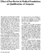Effect of peer review in medical foundations on qualifications of surgeons