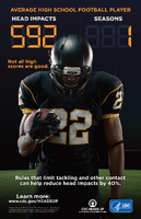 Average High School Football Player Head Impacts 592 Seasons 1