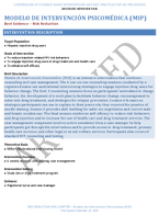 MODELO DE INTERVENCIN PSICOMDICA MIP Best Evidence  Risk Reduction