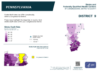 PA Congressional District 09 Stroke and Federally Qualified Health Centers Map 118th Congress