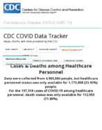 CDC COVID Data Tracker Cases  Deaths Among Healthcare Personnel Sep 17 2020