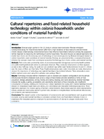 Cultural repertoires and foodrelated household technology within colonia households under conditions of material hardship