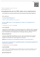 Actualizaciones de los CDC sobre virus respiratorios