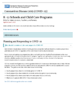 K12 schools and childcare programs FAQs for administrators teachers and parents June 3 2020