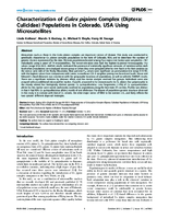 Characterization of Culex pipiens Complex Diptera Culicidae Populations in Colorado USA Using Microsatellites