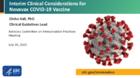 Interim clinical considerations for Novavax COVID19 vaccine