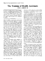 The Training Of Health Assistants