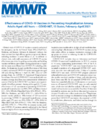 Effectiveness of COVID19 Vaccines in Preventing Hospitalization Among Adults Aged 65 Years  COVIDNET 13 States FebruaryApril 2021