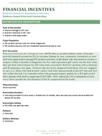 FINANCIAL INCENTIVES