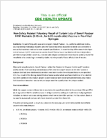Nonsafety related voluntary recall of certain lots of Sanofi Pasteur H1N1 pediatric 025 mL for 635 month olds vaccine in prefilled syringes