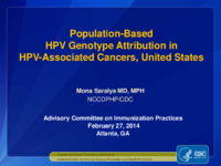 Populationbased HPV genotype attribution in HPVassociated cancers United States