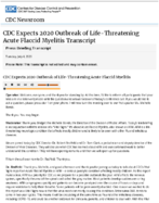 CDC Expects 2020 Outbreak of LifeThreatening Acute Flaccid Myelitis Transcript Press Briefing Transcript Tuesday July 4 2020