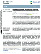 OxidationResponsive Settable Bone Substitute Composites for Regenerating CriticallySized Bone Defects