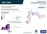 NY Congressional District 07 Stroke and Federally Qualified Health Centers Map 119th Congress