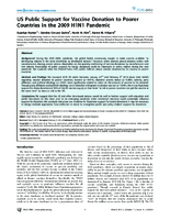 US Public Support for Vaccine Donation to Poorer Countries in the 2009 H1N1 Pandemic