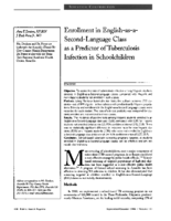 Enrollment In EnglishAsASecondLanguage Class As A Predictor Of Tuberculosis Infection In Schoolchildren