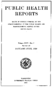 Public Health Reports  v XXV Part I numbers 125 JanuaryJune 1910  index