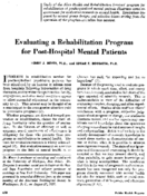Evaluating a rehabilitation program for posthospital mental patients