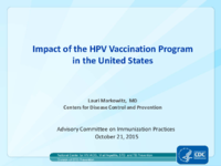 Impact of the HPV vaccination program in the United States