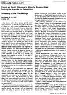 Forum on youth violence in minority communities setting the agenda for prevention December 1012 1990 Atlanta Georgia Proceedings