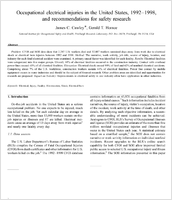 Occupational Electrical Injuries In The United States 19921998 And Recommendations For Safety Research