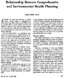 Relationship Between Comprehensive And Environmental Health Planning