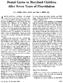 Dental Caries In Maryland Children After Seven Years Of Fluoridation