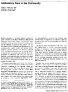 Ambulatory care in the community