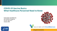 COVID19 vaccine basics  what healthcare personnel need to know
