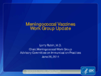 Meningococcal Vaccines Work Group update