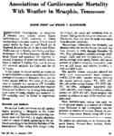 Associations Of Cardiovascular Mortality With Weather In Memphis Tennessee