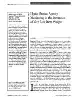 Home uterine activity monitoring in the prevention of very low birth weight