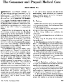 The consumer and prepaid medical care