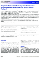 Hospitalization due to human parainfluenza virusassociated lower respiratory tract illness in rural Thailand