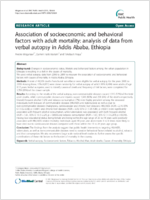 Association of socioeconomic and behavioral factors with adult mortality analysis of data from verbal autopsy in Addis Ababa Ethiopia