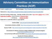 Advisory Committee on Immunization Practices ACIP June 2930 2014  welcome  introductions