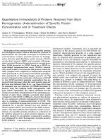 Quantitative Immunoblots of Proteins Resolved from Brain Homogenates Underestimation of Specific Protein Concentration and of Treatment Effects