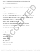 Expanding the Paradigm of Occupational Safety and Health A New Framework for Worker WellBeing manuscript