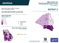 GA Congressional District 05 Stroke and Federally Qualified Health Centers Map 119th Congress