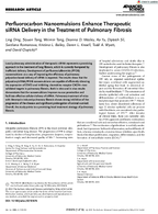 Perfluorocarbon Nanoemulsions Enhance Therapeutic siRNA Delivery in the Treatment of Pulmonary Fibrosis