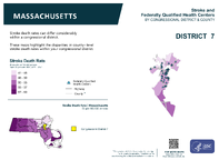 MA Congressional District 07 Stroke and Federally Qualified Health Centers Map 118th Congress