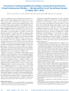 Prevalence of Underlying Medical Conditions Among Selected Essential Critical Infrastructure Workers  Behavioral Risk Factor Surveillance System 31 States 20172018