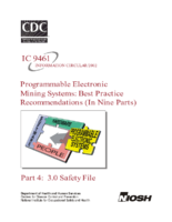 Information Circular 9461 Programmable Electronic Mining Systems Best Practice Recommendations in Nine Parts Part 4 30 Safety File