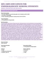 HIVAIDS EDUCATION FOR UNDERGRADUATE NURSING STUDENTS