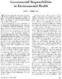 Governmental responsibilities in environmental health