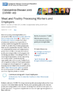 Meat and poultry processing workers and employers  interim guidance from CDC and the Occupational Safety and Health Administration OSHA